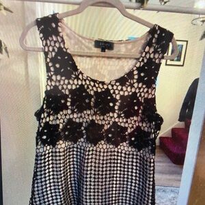 Free People Black and White Crochet Blouse